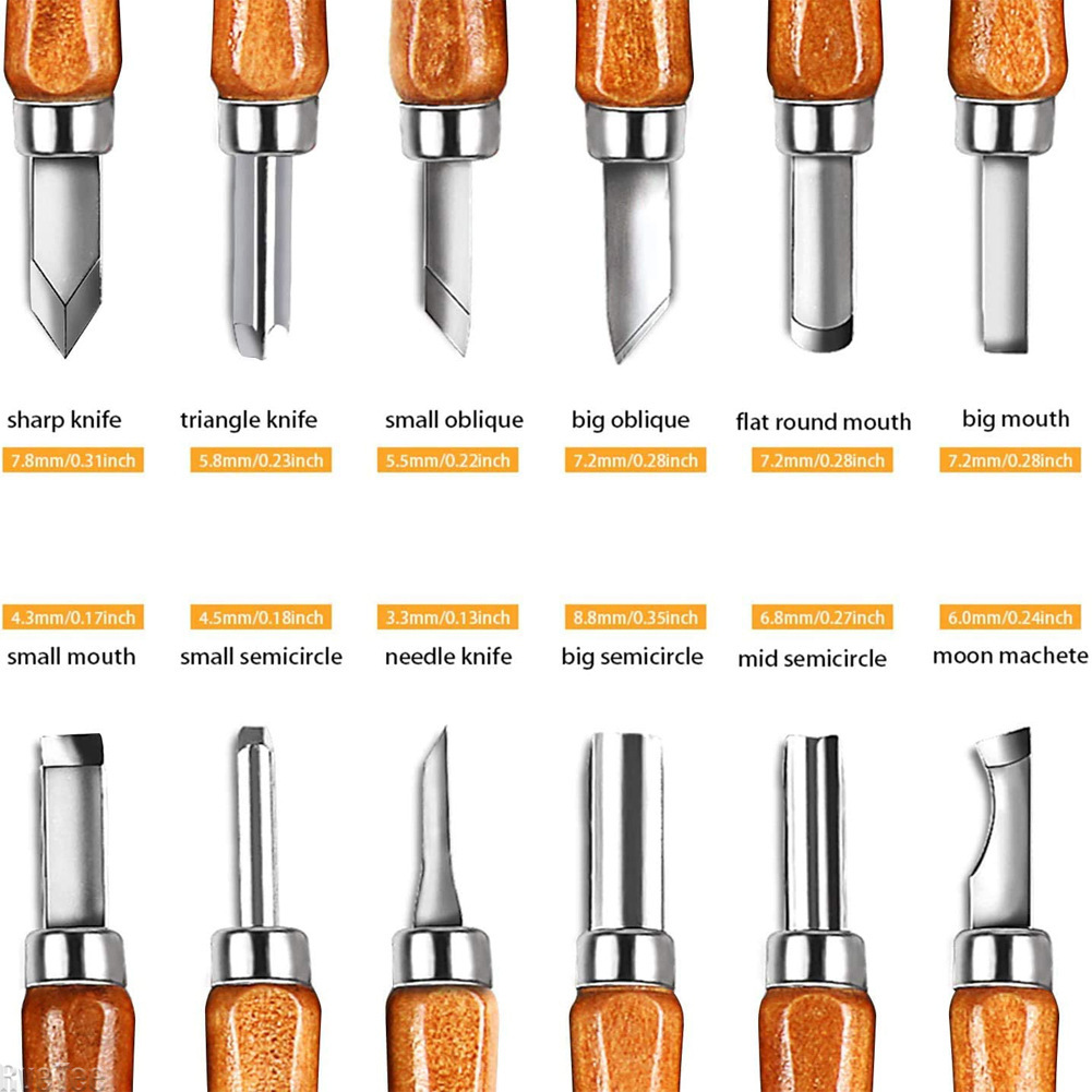 Craft Knife Set - 12Pcs SK2 Woodworking Carving Tools Set,