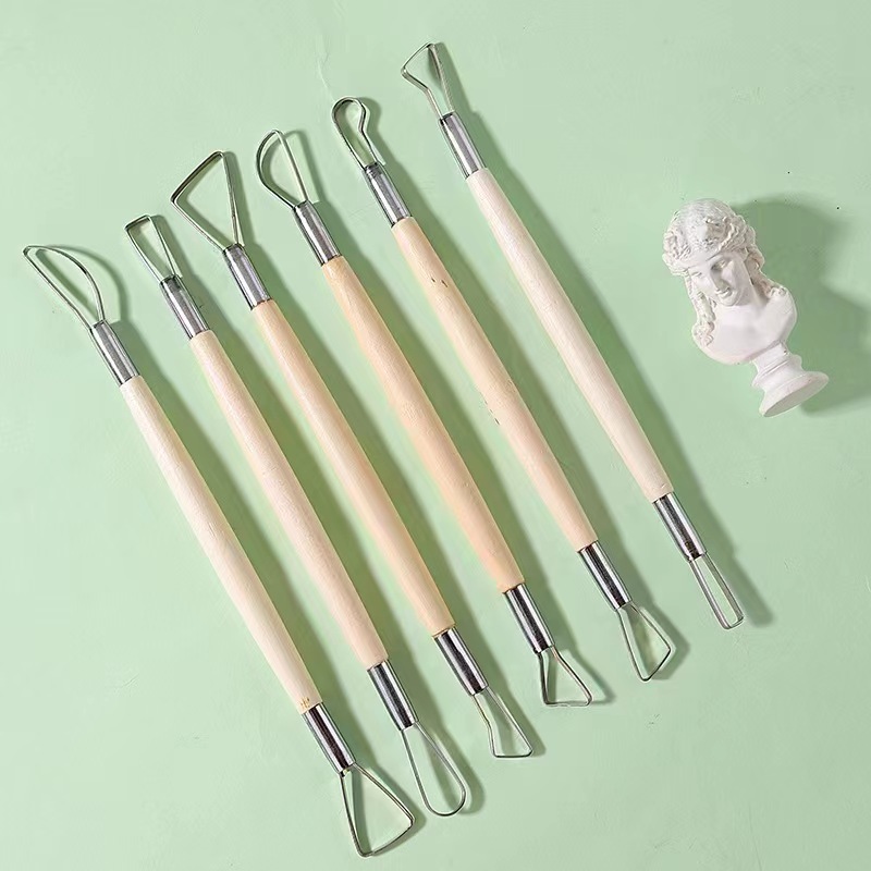 Craft Knife Set - 6PCS wooden handle wax pottery clay